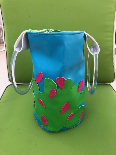 Petite Vinyl Applique Prickly Pear Bucket Bag